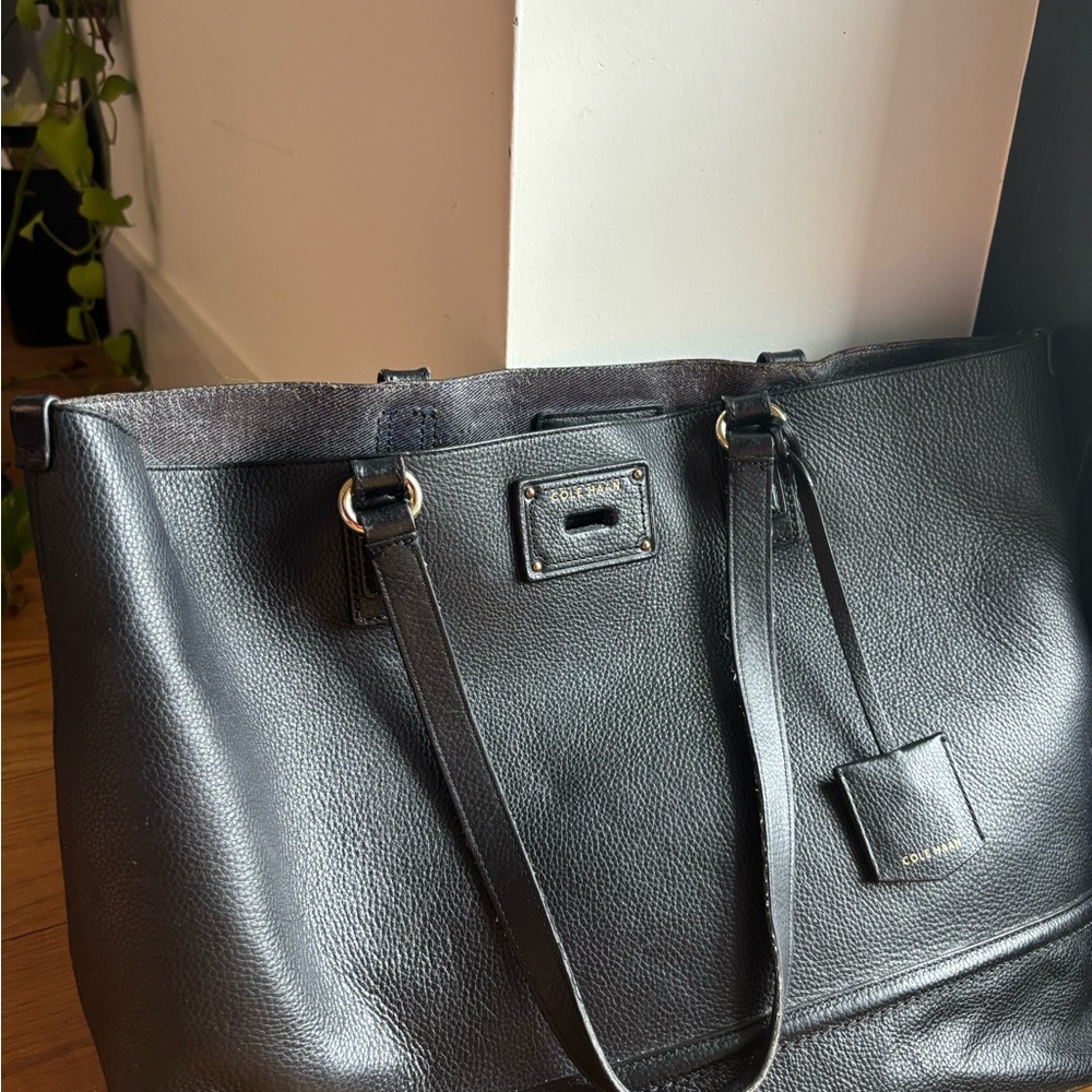 Chic Black Tote with Gold Accents